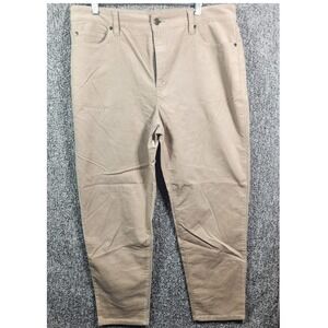 Eileen‎ Fisher Cropped Khakis Pants Tan Beige Casual Womens Large